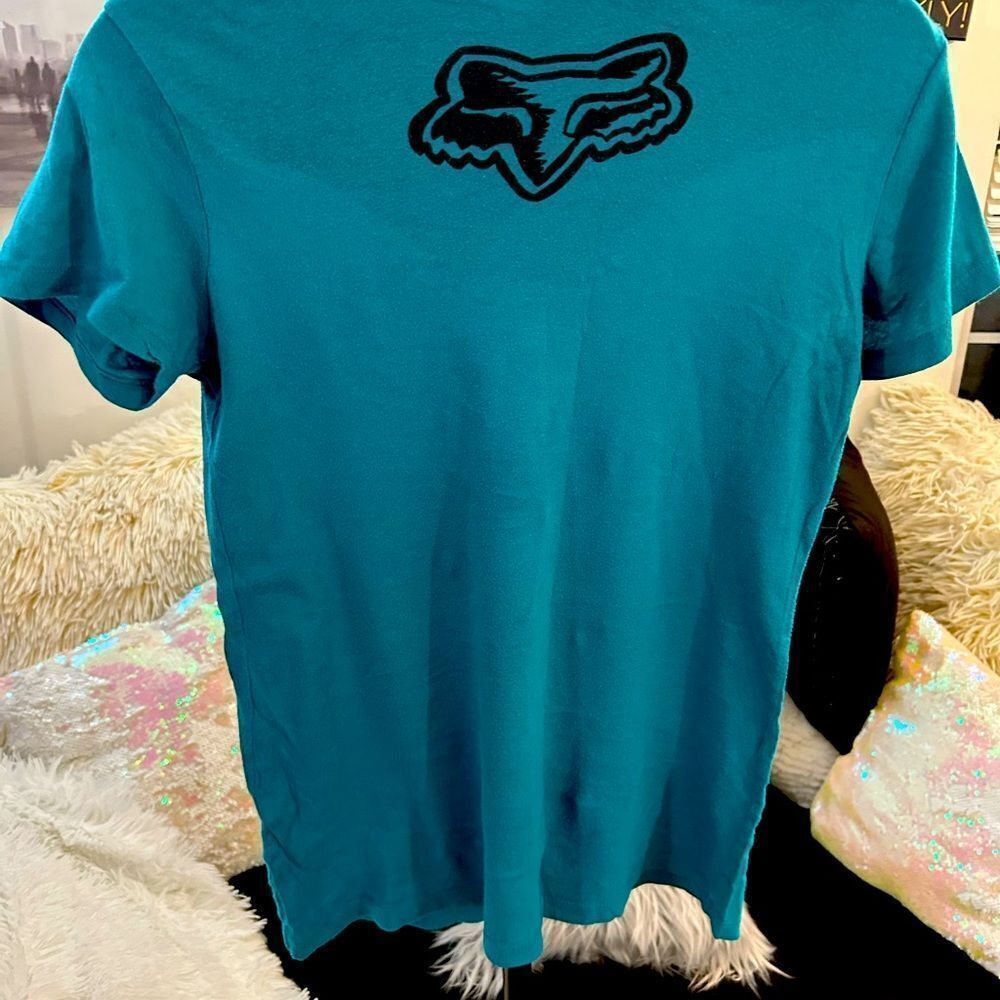 Fox Riders Co Teal T-Shirt - Picture 2 of 3